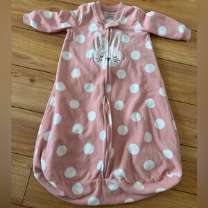 Carters Long Sleeve Fleece Sleep Sack Polka Dots and a Bunny 3-6 Months Baby